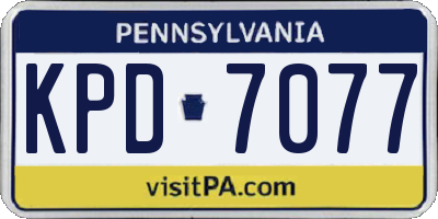 PA license plate KPD7077