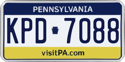 PA license plate KPD7088