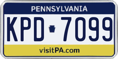 PA license plate KPD7099