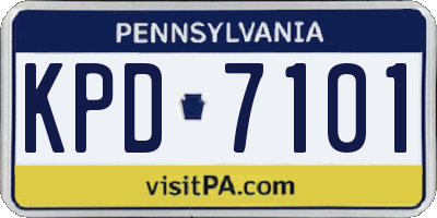 PA license plate KPD7101
