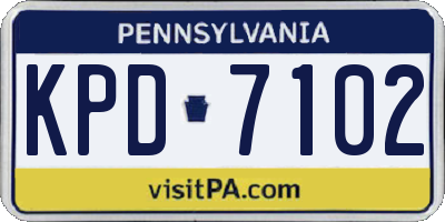 PA license plate KPD7102
