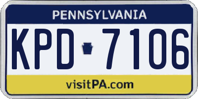 PA license plate KPD7106