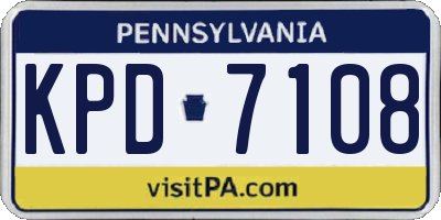 PA license plate KPD7108