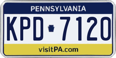 PA license plate KPD7120