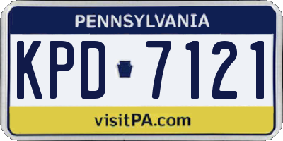 PA license plate KPD7121