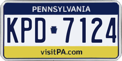 PA license plate KPD7124