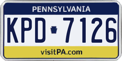 PA license plate KPD7126