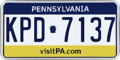 PA license plate KPD7137