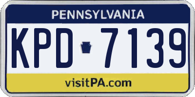 PA license plate KPD7139