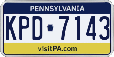 PA license plate KPD7143