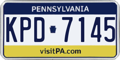 PA license plate KPD7145