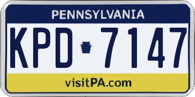 PA license plate KPD7147