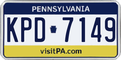 PA license plate KPD7149