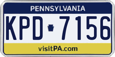 PA license plate KPD7156