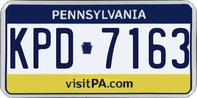 PA license plate KPD7163