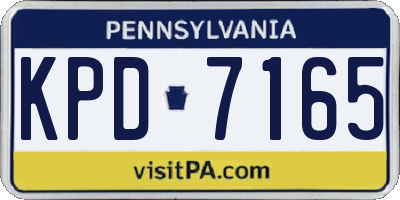 PA license plate KPD7165