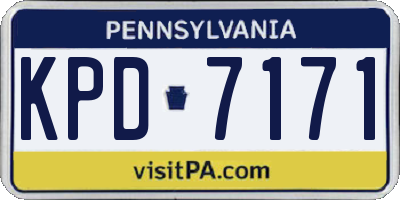 PA license plate KPD7171