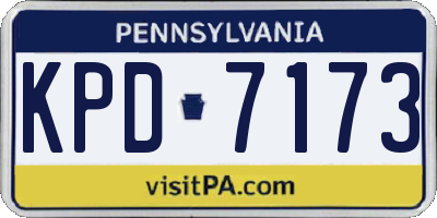 PA license plate KPD7173