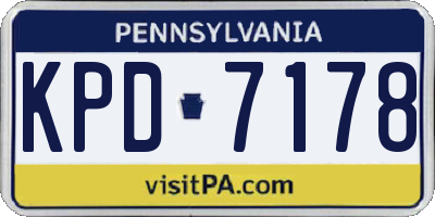 PA license plate KPD7178