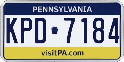 PA license plate KPD7184