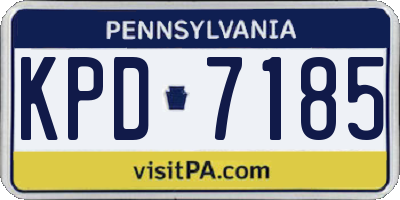 PA license plate KPD7185