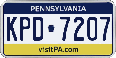 PA license plate KPD7207