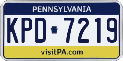 PA license plate KPD7219