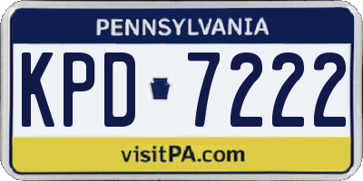 PA license plate KPD7222