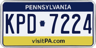 PA license plate KPD7224
