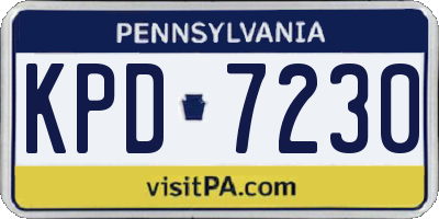 PA license plate KPD7230