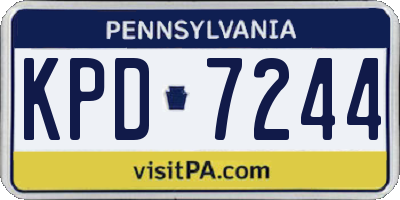 PA license plate KPD7244