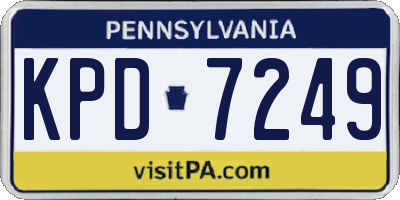 PA license plate KPD7249