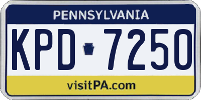 PA license plate KPD7250