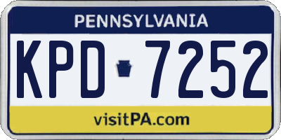 PA license plate KPD7252