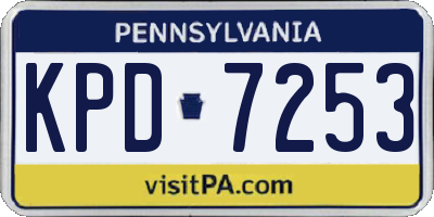 PA license plate KPD7253