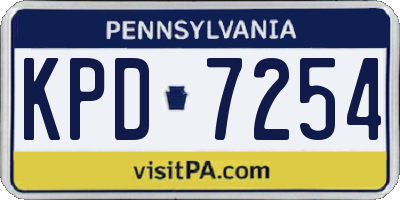 PA license plate KPD7254