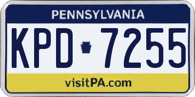 PA license plate KPD7255