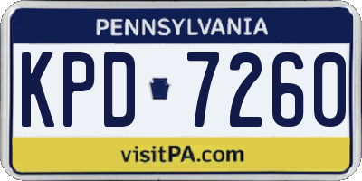 PA license plate KPD7260