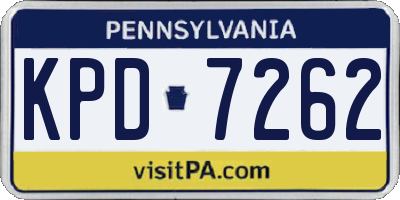 PA license plate KPD7262