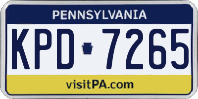PA license plate KPD7265