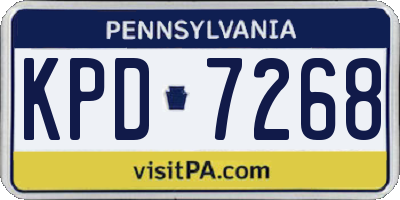 PA license plate KPD7268
