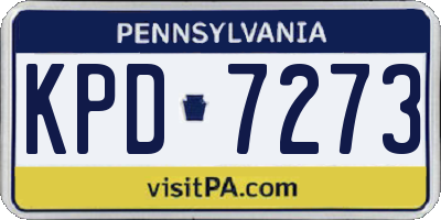 PA license plate KPD7273