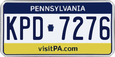 PA license plate KPD7276