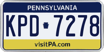PA license plate KPD7278