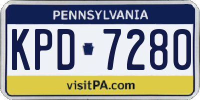 PA license plate KPD7280
