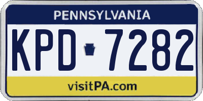 PA license plate KPD7282
