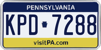 PA license plate KPD7288