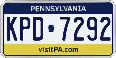 PA license plate KPD7292