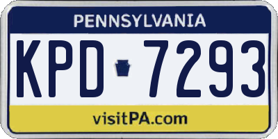 PA license plate KPD7293