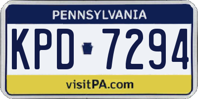 PA license plate KPD7294